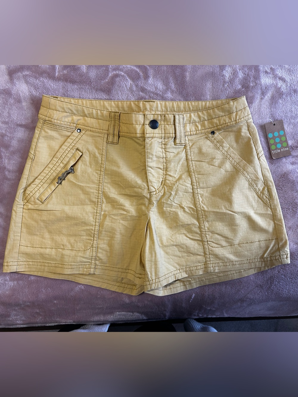 NWT Title Nine Yellow Big B Women’s Shorts Sz 6